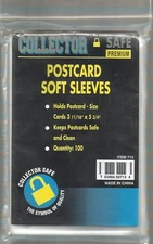 100 Postcard Collector Safe Premium Protective Sleeves