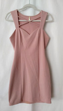 Glare Bodycon Dress Sleeveless V Neckline Rosy Taupe Size L #15131