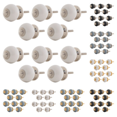 Set Möbelknöpfe klein 31mm 10 Stück Knauf Keramik Shabby-Chic Vintage einfarbig