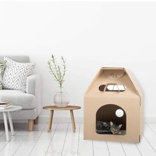 Elegant Home Fashions Cat Milk Box Tower 100 Recycle Cardboard, Brown