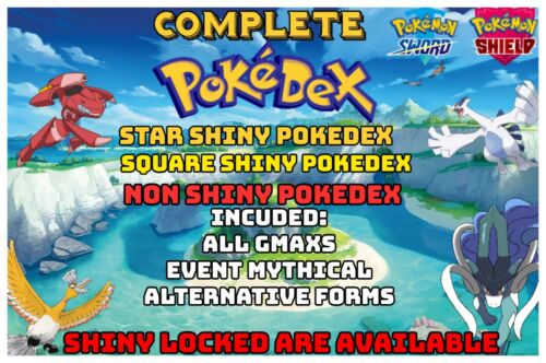Complete Pokedex Sword Shield ✨ SHINY & NON-SHINY ✨ Pokemon  Home  FAST DELIVERY - Picture 1 of 12
