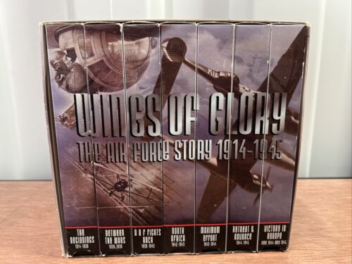 WINGS Of GLORY THE AIRFORCE STORY 1914-1945: 1996 WWII Documentary 7 VHS Box Set - Picture 1 of 8