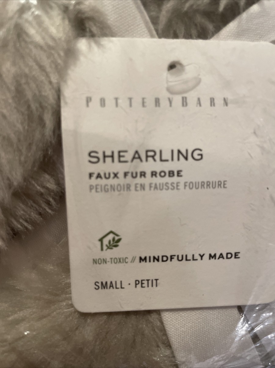 NEW! Pottery Faux Shearling Robe in Small in Stone Color New With
