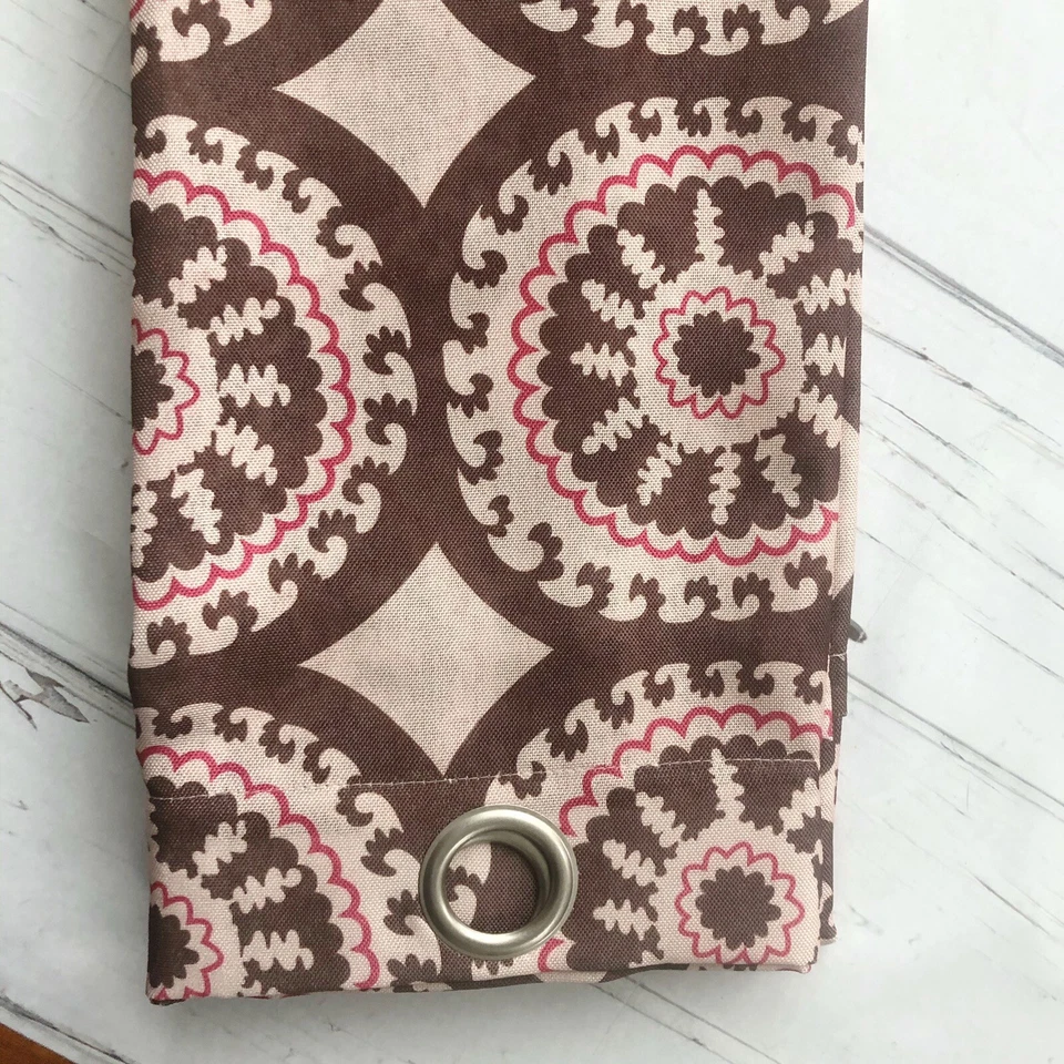 Conjunto de cortinas vintage ESPRIT 52x84 retrô boho marrom bronzeado novo - Imagem 4 de 4