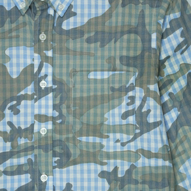 SOPHNET. CAMOUFLAGE OVER PRINT B.D SHIRT SOPH-140031 S blue SOPHNET. CAMOUFLAGE OVER PRINT B.D SHIRT SOPH-140031 S blue