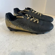 DSG Speed Viper Soccer Cleats Kids Size 2.5 Black Gold DSGYP21-BLK