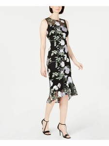 calvin klein floral embroidered sheath dress