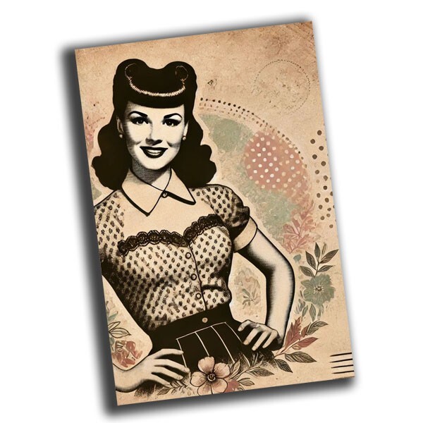nice vintage woman model Bettie Page retro WW2 Photo Glossy 4*6 in