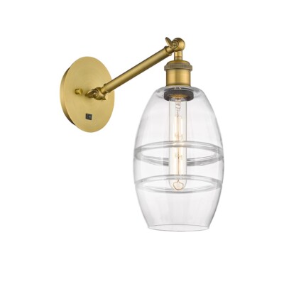 Innovations 317-1W Vaz 1Lt 6'' Sconce, U/D Arm, BS/CL - 317-1W-BB-G557-6CL
