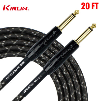 Kirlin IWB-201BFG 20AWG Premium Plus Woven 20FT Instrument Cable Charcoal Gray