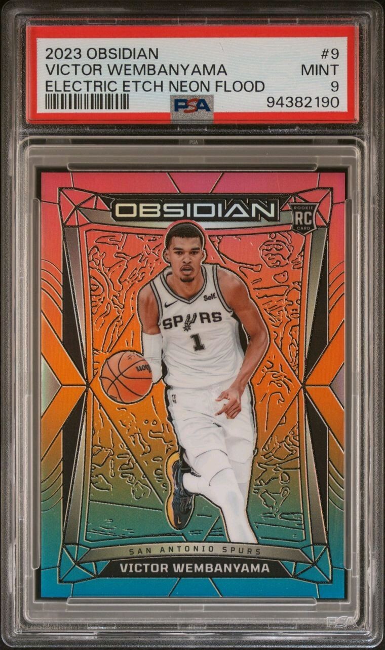 2023 Obsidian Victor Wembanyama Electric Etch Neon Flood RC SSP PSA 9 Pop 9🔥📈
