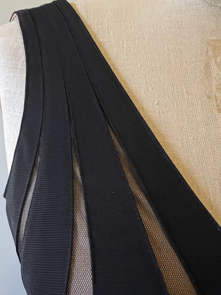 Vestido Retro Columpio Negro Elastizado Cóctel Fiesta Boda Mujer S 2/4 Totalmente Forrado Foto 4 de 4