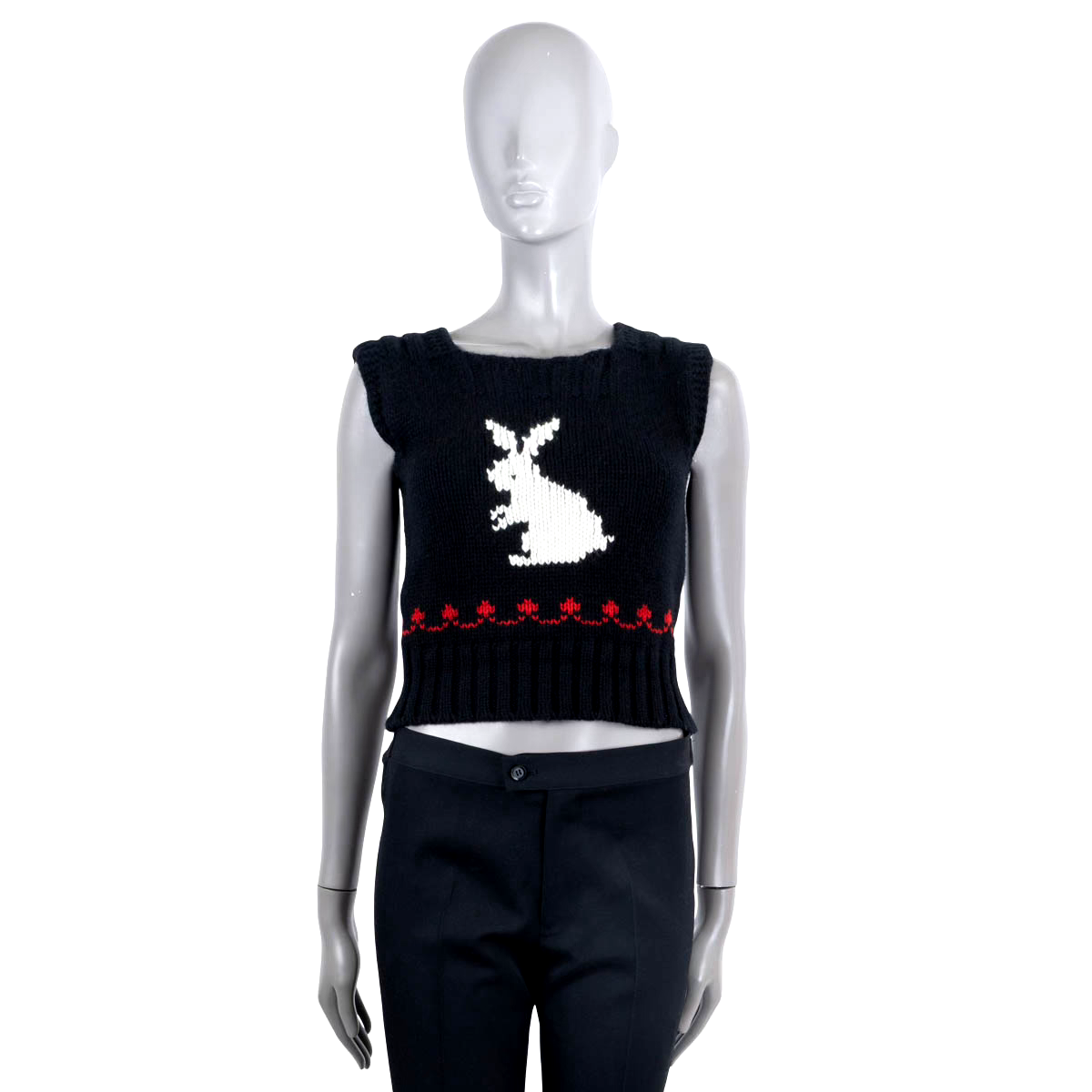 69127 auth CHRISTIAN DIOR black wool 2021 DIORAMOUR RABBIT 69127 auth CHRISTIAN DIOR black wool 2021 DIORAMOUR RABBIT