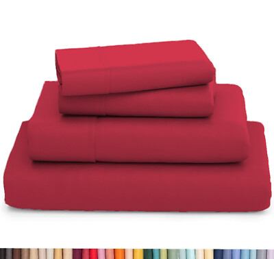 Premium Bamboo 4 Piece Sheet Set, 2200 Series, Silky Soft & Cooling - No Wrinkle