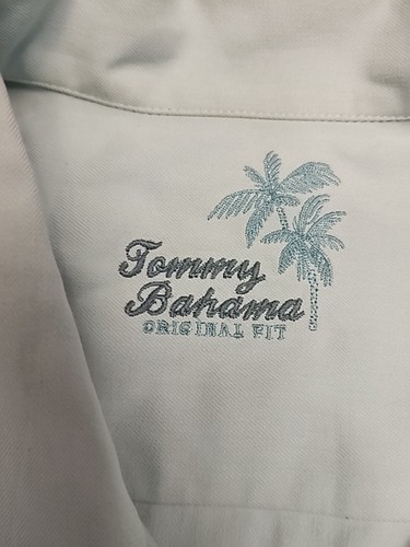Tommy Bahama seidenblaues Shirt kurzärmlig geknöpft Herren XL - Bild 6 von 15