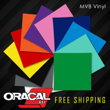 12" ORACAL 651 Vinyl Rolls  Silhouette Cricut Craft Black White Red Blue Pink