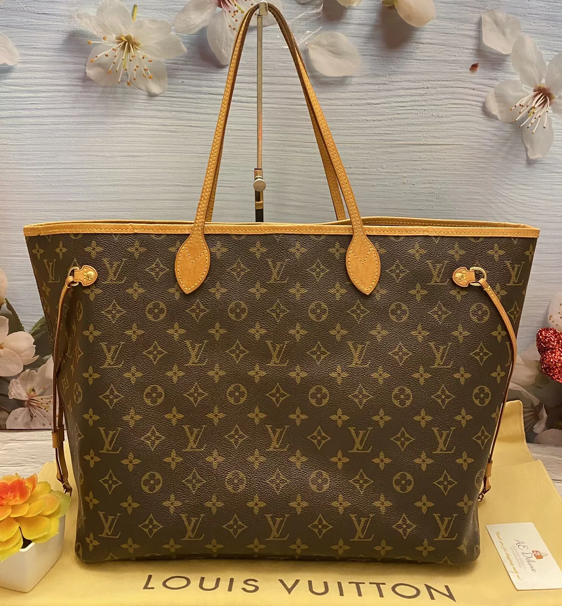 🌸 Louis Vuitton Neverfull GM Monogram Beige Shoulder Bag (SD0169) + Dust  Bag 🌸