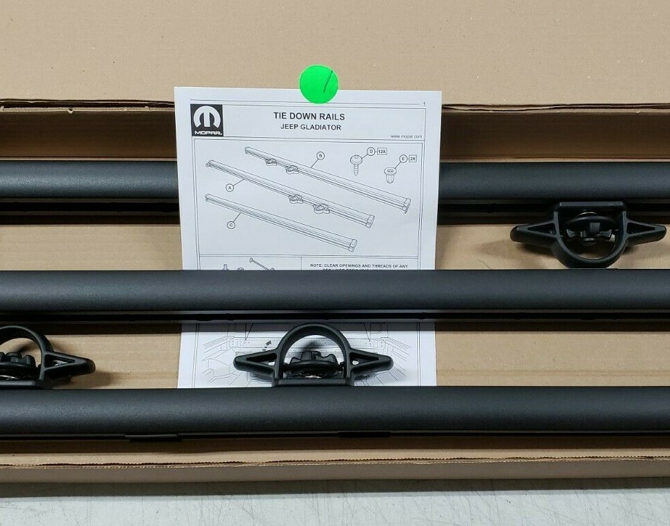 NEW 20202022 Jeep Gladiator Bed Trail Rail Cargo / Tie Down Rails Kit