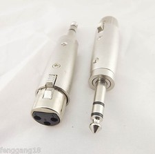 5x XLR 3 Pin Female To 6.35mm 1/4" Stereo Male Microphone Mic/AMP Audio Adapter