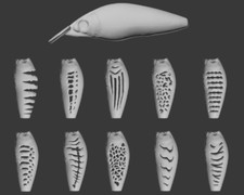 wLure Hard Plastic 3D Stencil for Fishing Lure Jerkbait Blank Body SUPM583