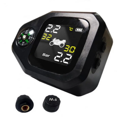 #ad LCD Digital Smart Motorcycle Tire Pressure Monitoring System Compass Tyre Tester $33.91