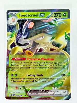 Toedscruel Ex 22/197 Obsidian Flames Holo Rare Pokmon Card 2023 | eBay