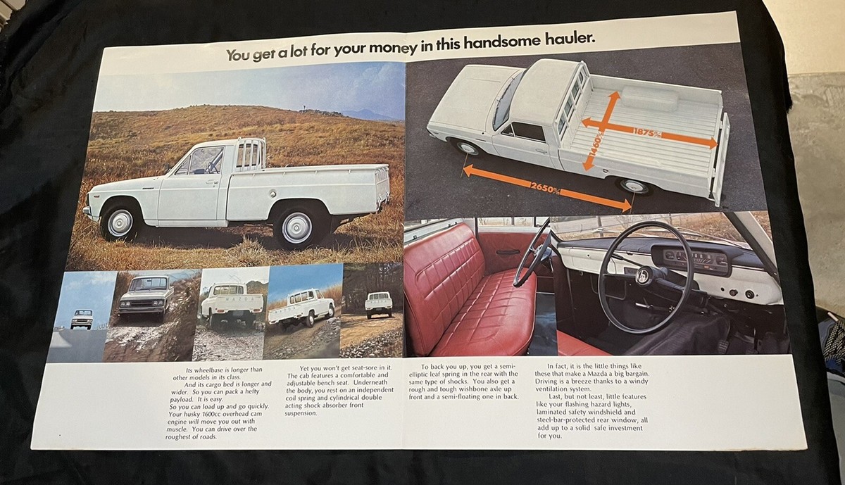 1973 Mazda B1600 Pickup truck English brochure Printed in Japan | eBay