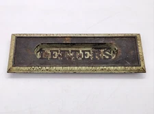 Vintage Letter Mail Slot Spring Door Cast Iron Reclaimed Salvage 
