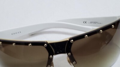 Genuine Gucci Studded Rock Taste Metal Frame Sunglasses Brown x