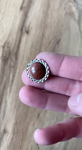 Vintage Cufflinks With Natural Rhodonite USSR #930 - Video 1 of 1