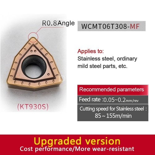 WCMT050308FN  WCMX WCGT ACZ330 10pcs CNC Carbide Turning Insert Grooving Blades - Picture 50 of 83