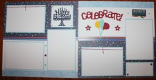 Birthday scrapbook pages 2 each 12 x 12 Handmade photo ready  NOT DIGITAL 