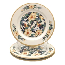 Paradiso Salad Plate Tropical Flowers and Birds Japan 8 5/8 3Pc Set