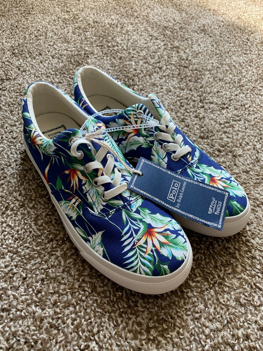 New Polo Ralph Lauren Hoffman 11 Fabric Harpoon Canvas Men Shoe