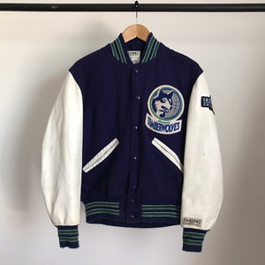 vintage timberwolves jacket
