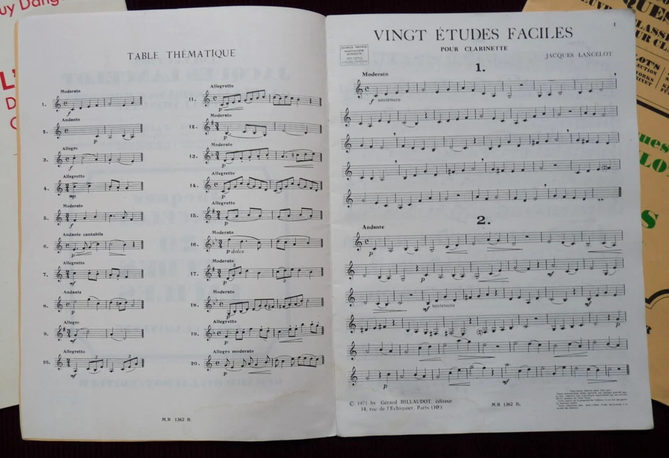 Lot de TROIS partitions pour clarinette - Gérard Billaudot éditeur - Photo 4/4