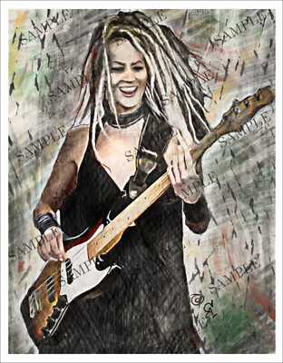 TANYA O''CALLAGHAN BASSIST ART PRINT POSTER COLLECTABLE MEMORABILIA