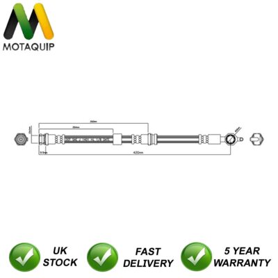 Brake Hose Front Motaquip Fits Mazda 323 626 MX-3 MX-6 Ford Probe