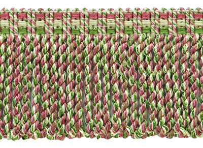 Light Rose, Ivory, Green / 3'' Bullion Fringe / Wildflower [By the Yard]