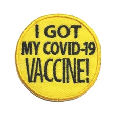 I Got Vaccinated Smile Emoji Embroidered Iron On Patch 2" 2020 vaccination
