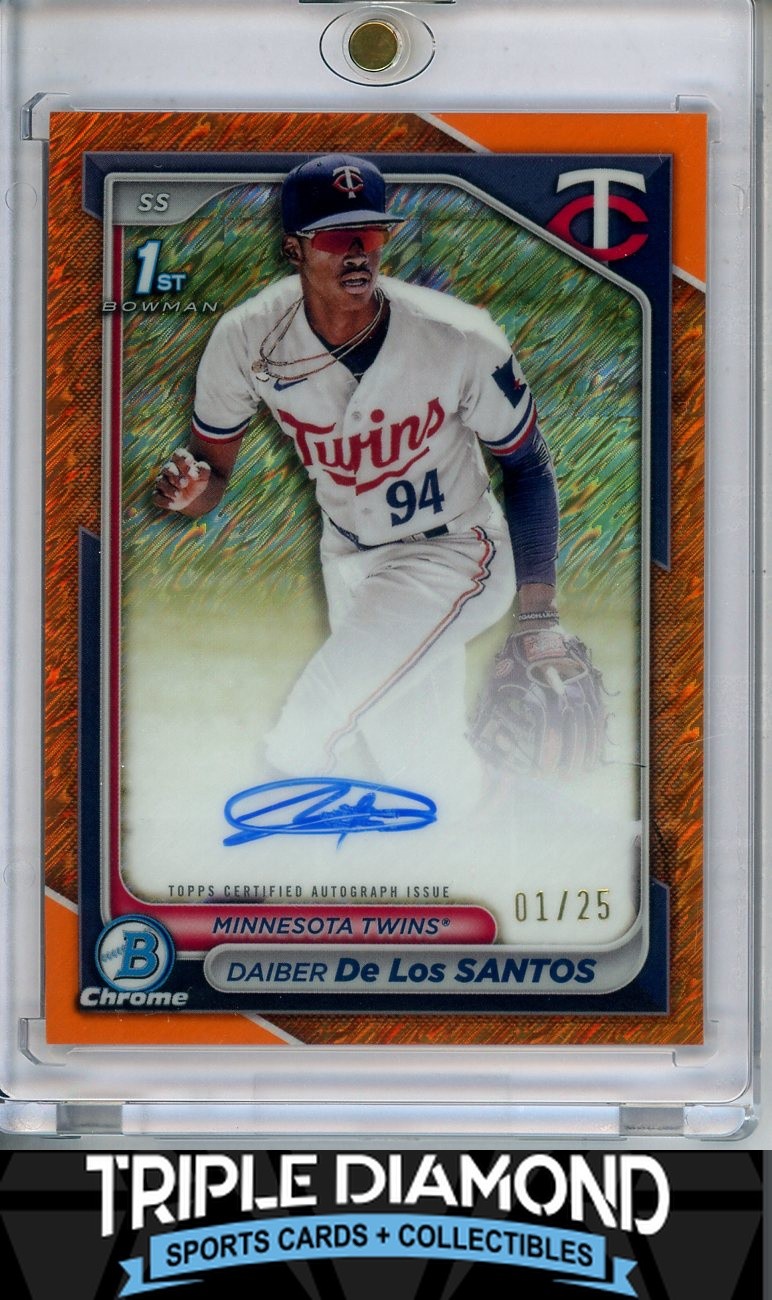 2024 Bowman Chrome 1st Daiber De Los Santos Auto Orange Shimmer #01/25 Q525