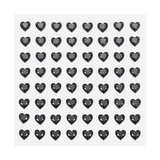 256 Pcs Heart Rhinestone 6mm Self Adhesive Gems Stickers Black