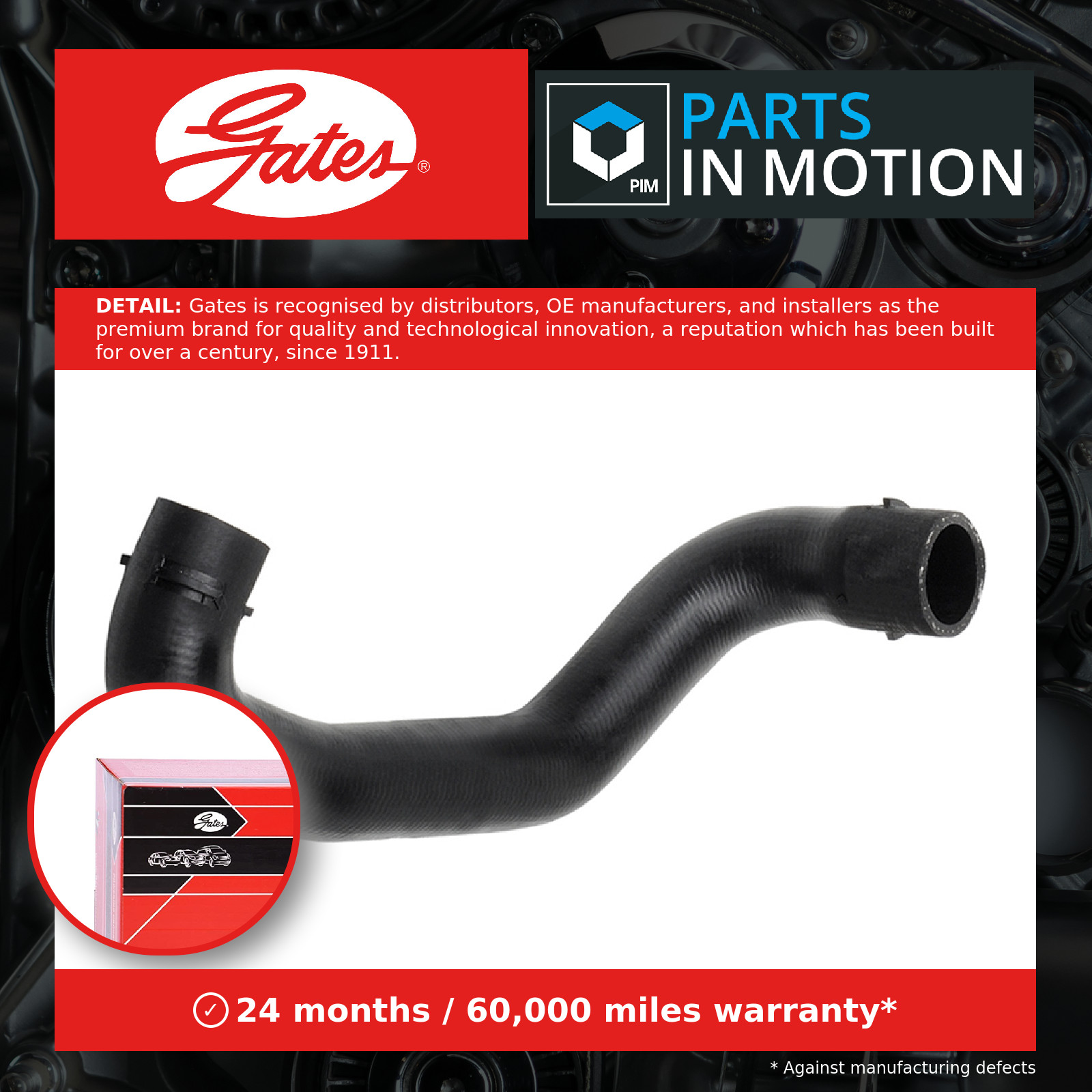 GATES CURVED RADIATOR HOSE 310MMX31 - 3715 - Image 3