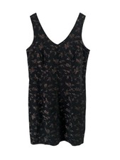 David Wayne Black Floral Mini Dress