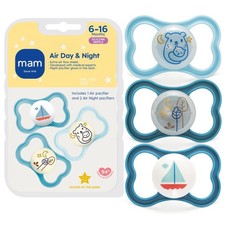MAM Air Pacifier 6-16 Months, Extra Air Flow for Sensitive Skin, 3 Pack