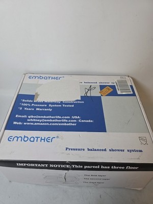 EMBATHER Shower System Chrome Shower Faucet Sets with 12'' Rain Shower Head