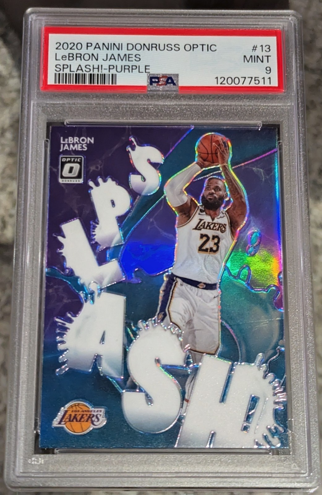 LeBron James 2020 Donruss Optic Splash! Purple #13 PSA 9 MINT  L.A. Lakers 🏆