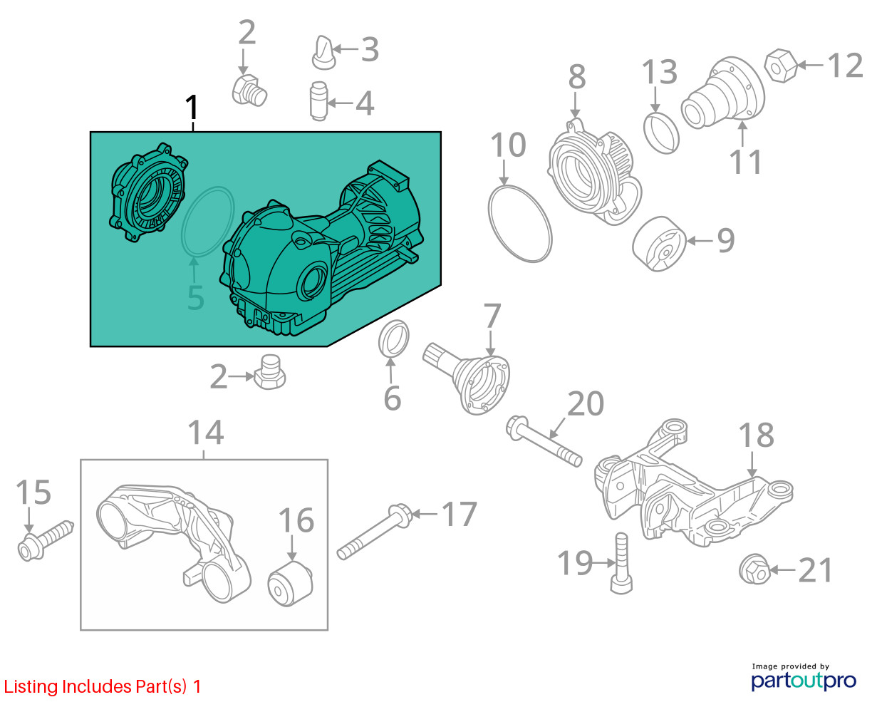 2008-2015 Audi R8 v10 Oem 5.2L AWD Front Axle Carrier Differential *44k miles*