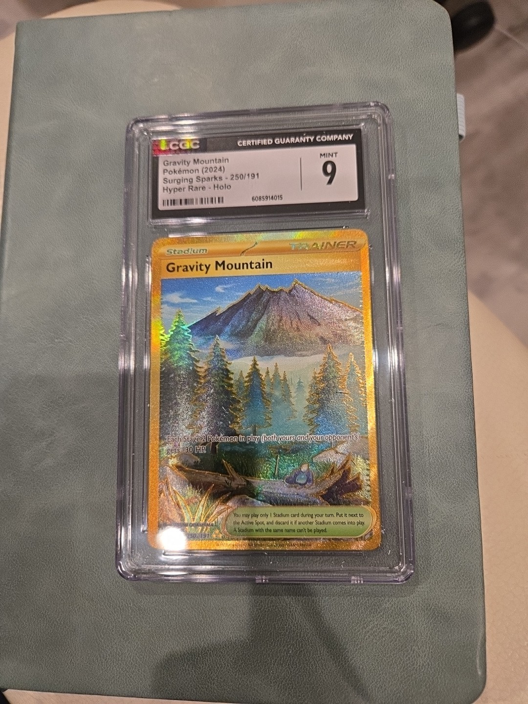 CGC MINT 9 Gravity Mountain 250/191 Sv08: Surging Sparks Holo Pokemon TCG