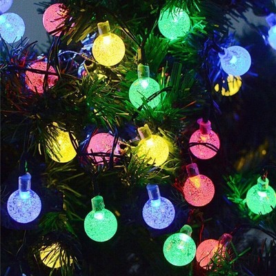 LED Solar Lichterketten Außen Wasserfest Bubbleball Garten Dekoration